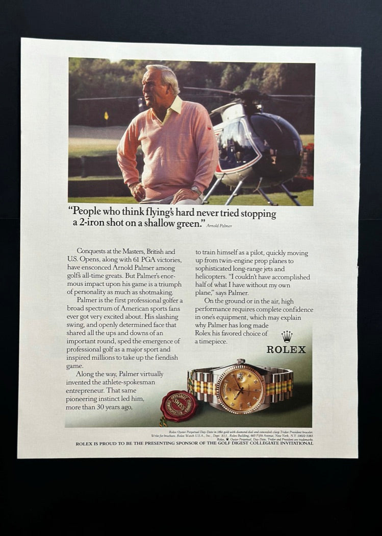 Arnold Palmer x Rolex – Pilot, Icon, Pioneer - 1980s