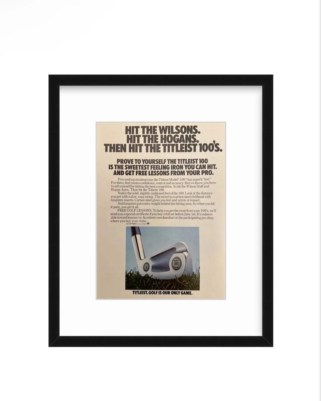 Titleist 100 Irons Ad c. 1977