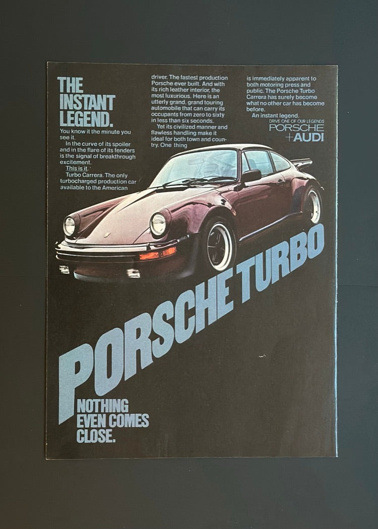 Porsche Turbo – “The Instant Legend” Ad (1970s)
