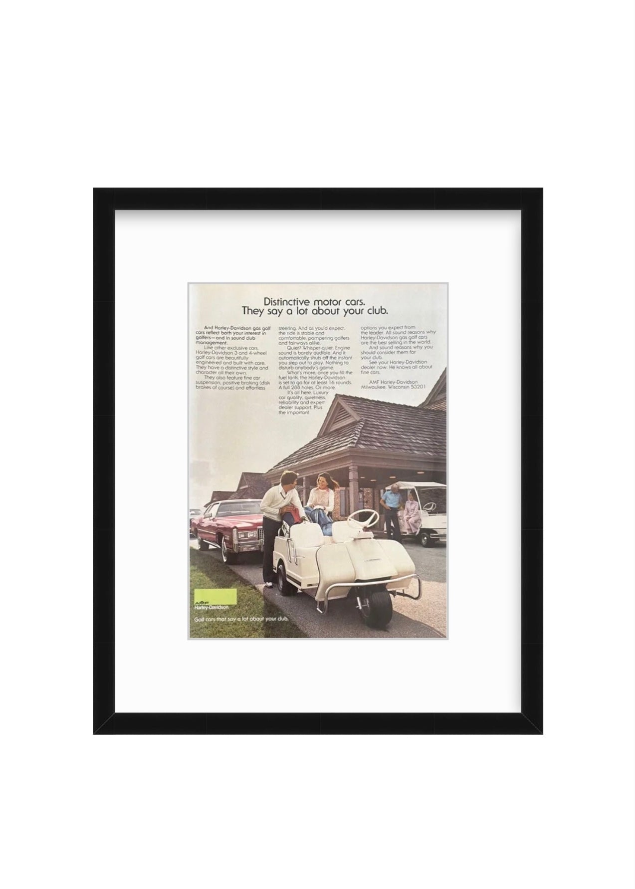 Vintage Harley-Davidson Golf Cart Ad – Club Style (1970s)