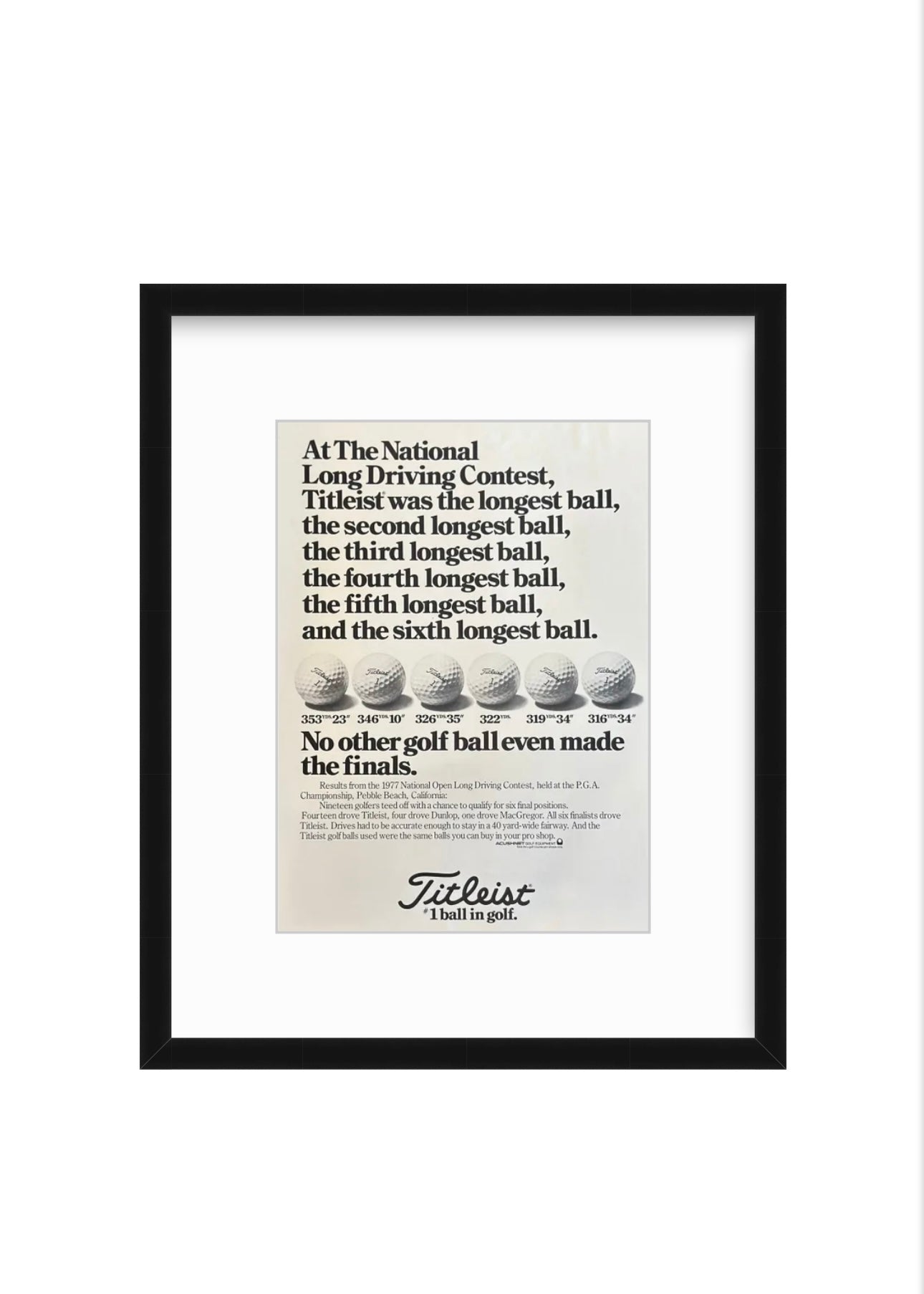 Vintage Titleist Ad – Long Drive Dominance (1977)