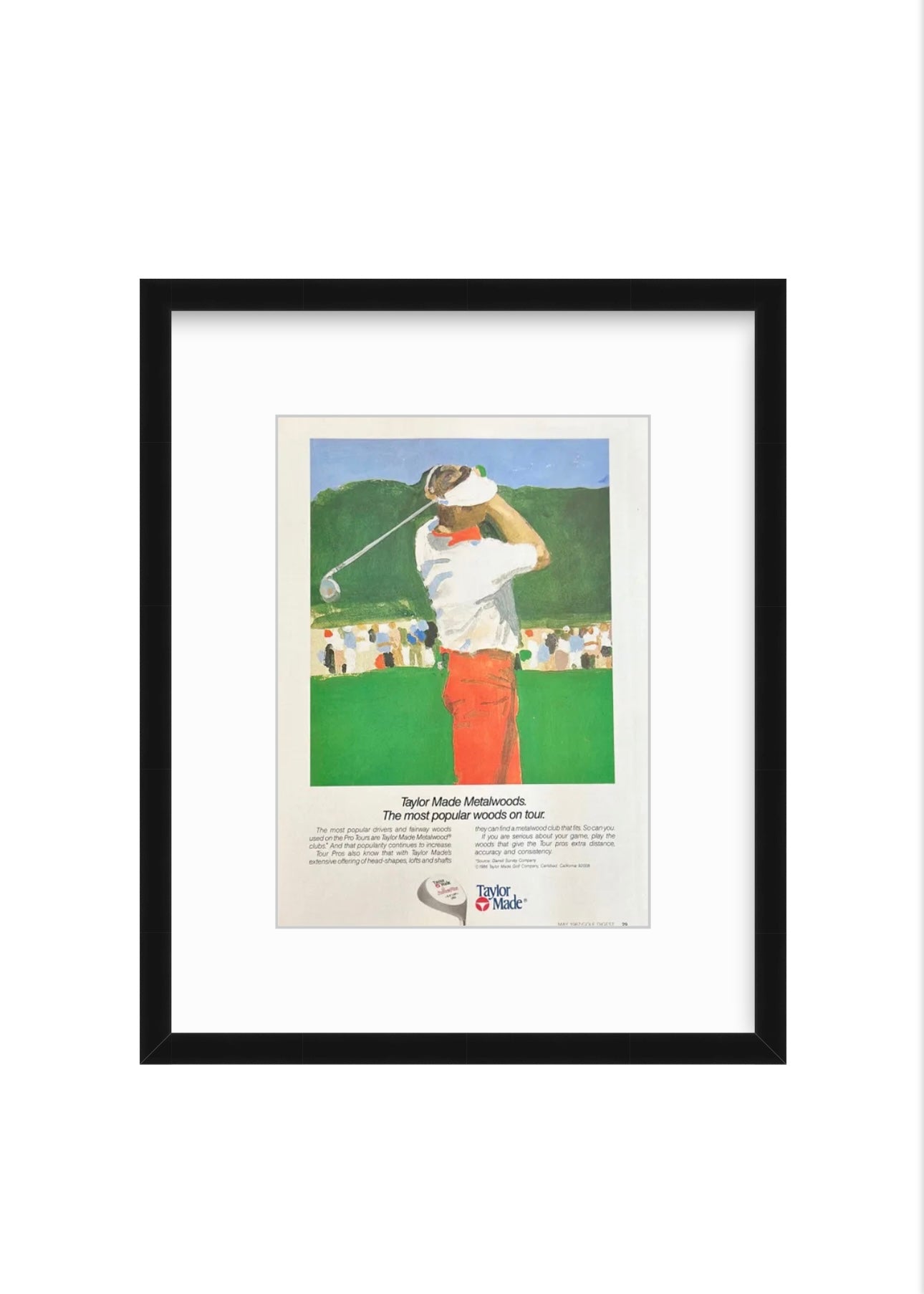 Vintage TaylorMade Ad – “Most Popular Woods on Tour” (1980s)