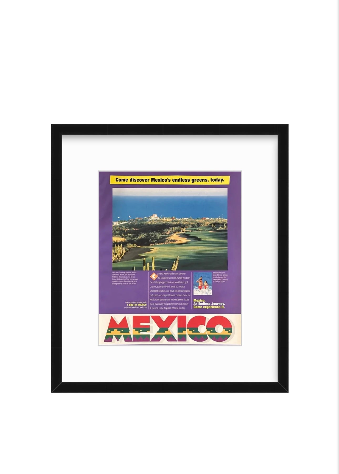 Vintage Mexico Golf Tourism Ad – “Endless Greens” (1990s)