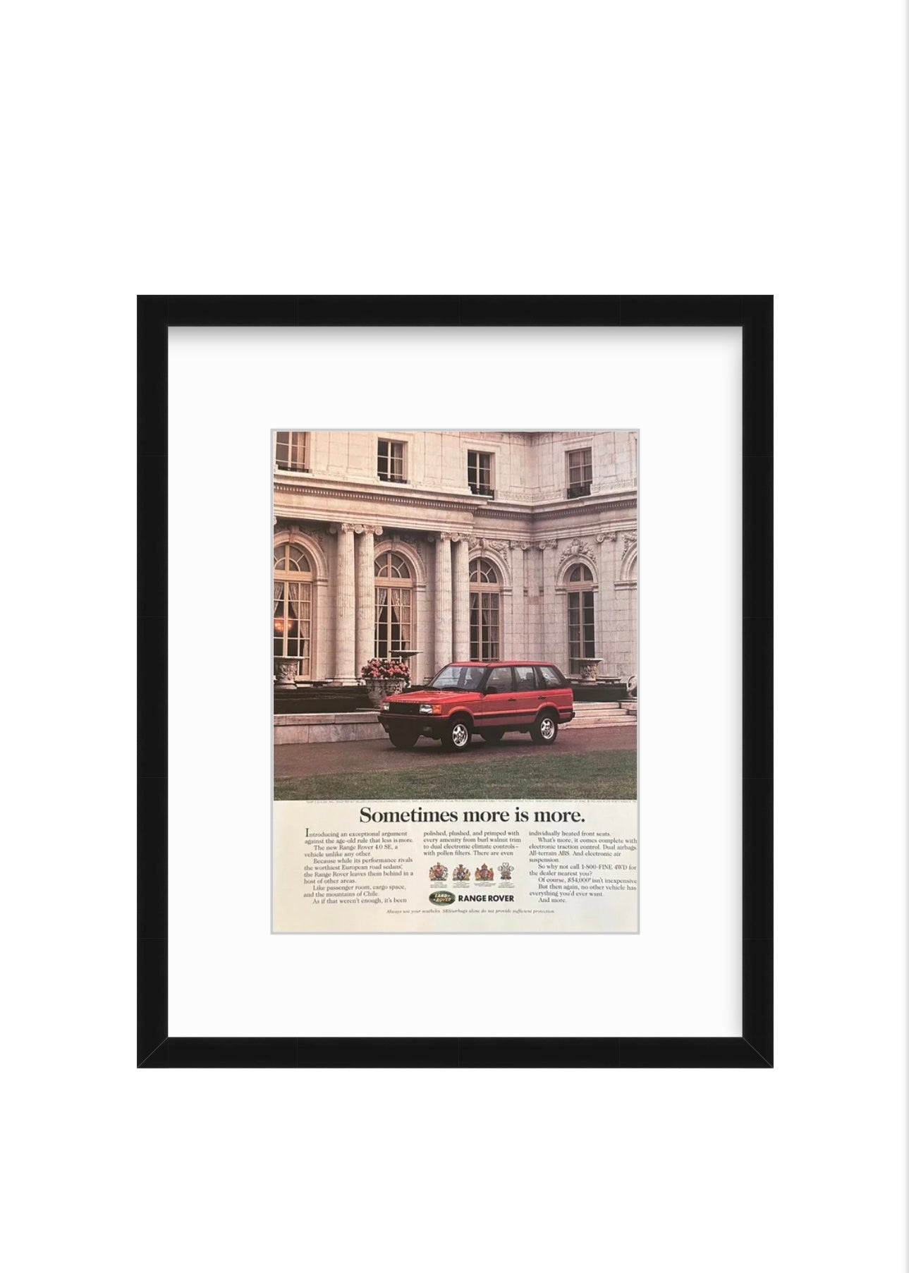 Vintage Range Rover Ad – "Sometimes more is more."