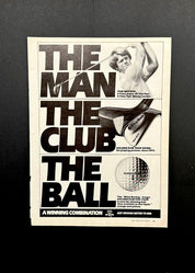 Vintage Golden Ram Golf Ad – “The Man. The Club. The Ball.” (1970s)