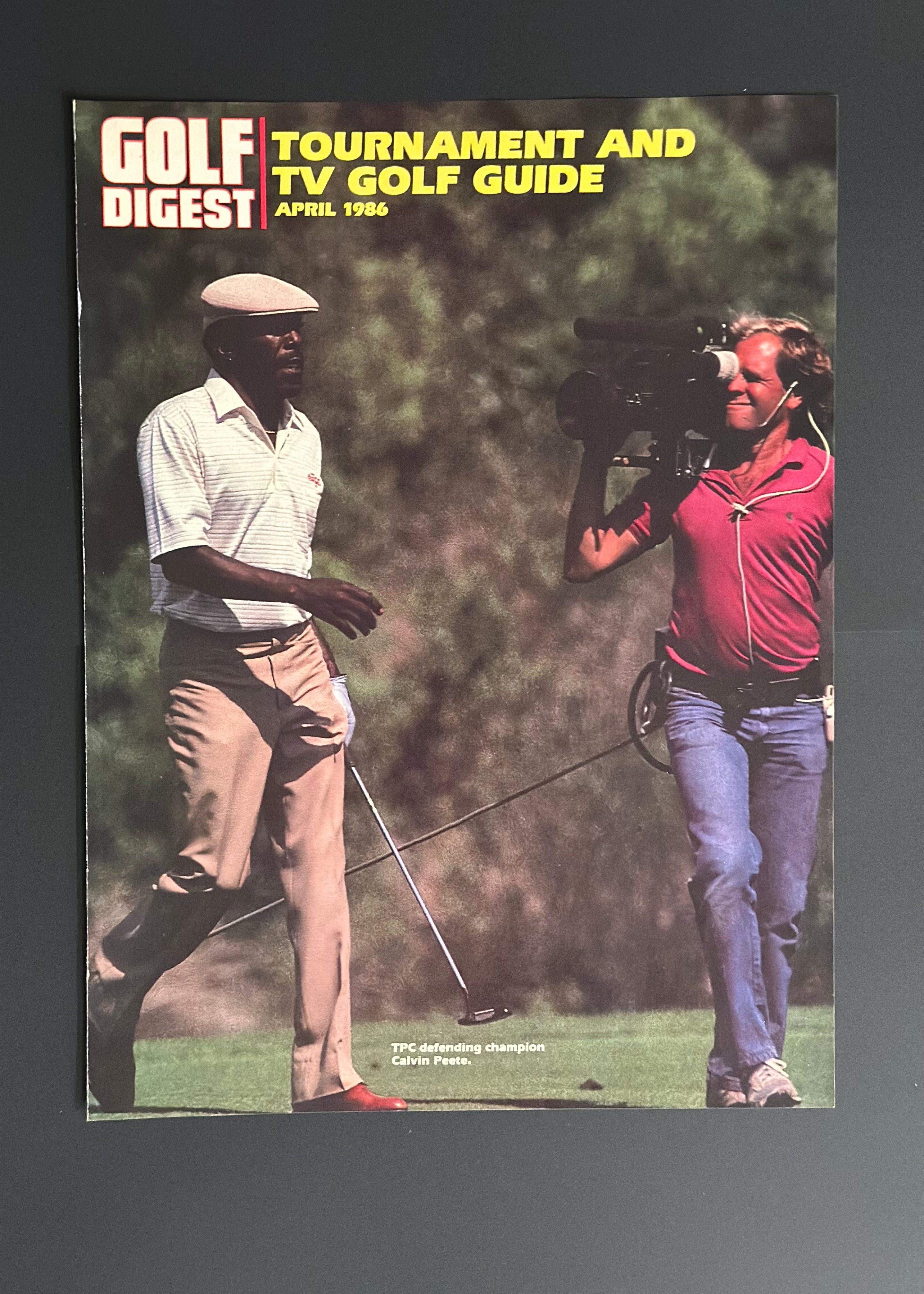April 1986 “Tournament and TV Golf Guide” feat. Calvin Peete
