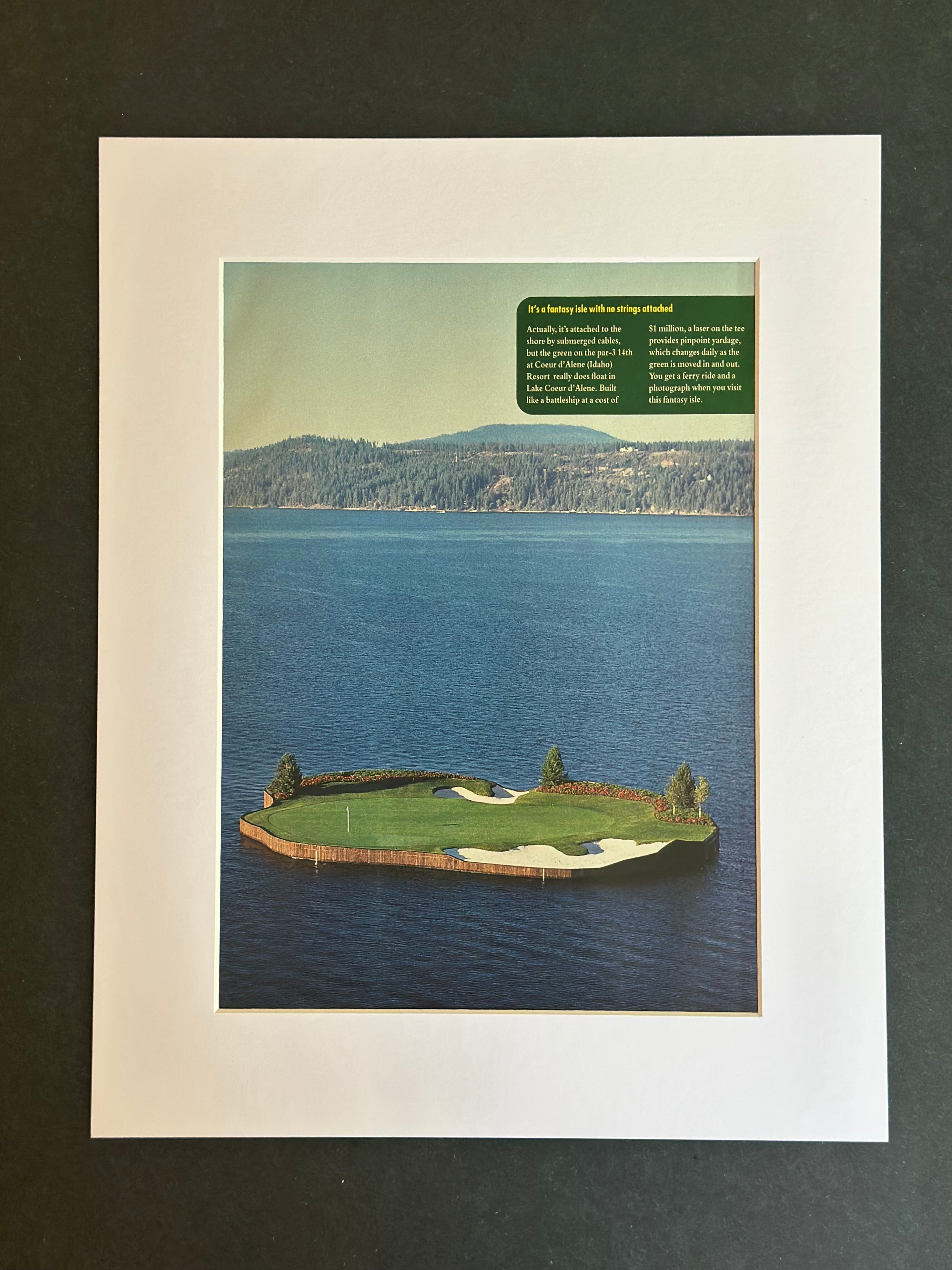 Coeur d'Alene Floating Green – Vintage Promotional Ad (SOLD)