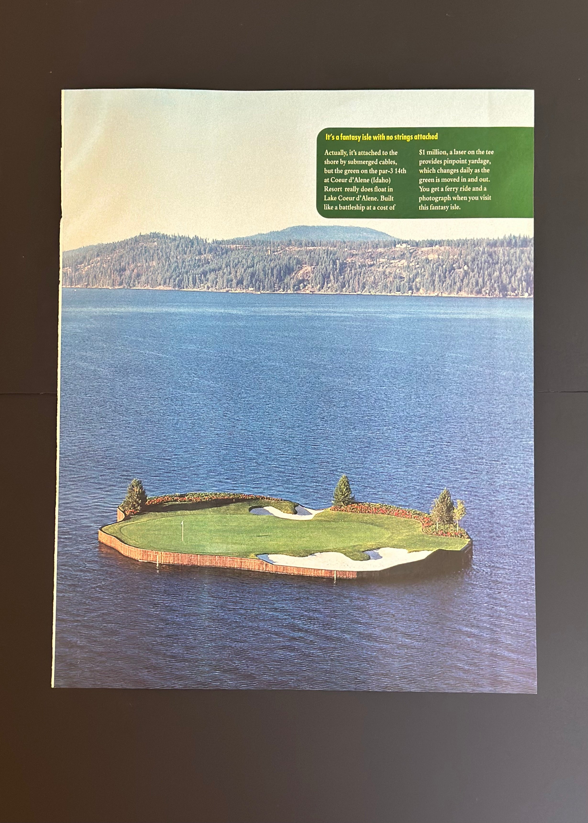 Coeur d'Alene Floating Green – Vintage Promotional Ad (SOLD)
