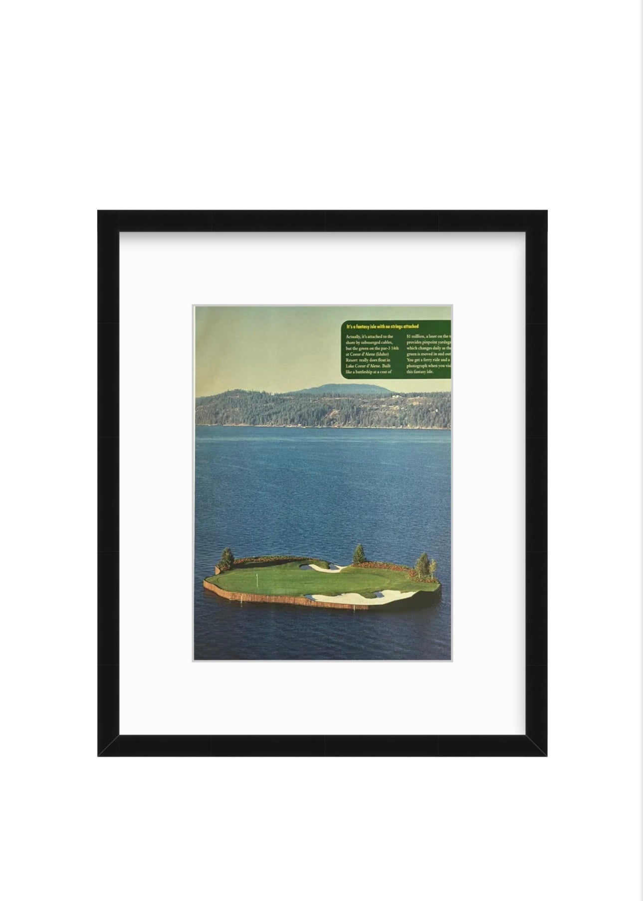 Coeur d'Alene Floating Green – Vintage Promotional Ad (SOLD)