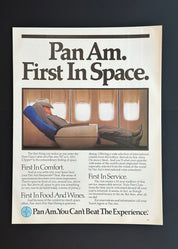 Vintage Pan Am Ad – “First In Space” (1980s)