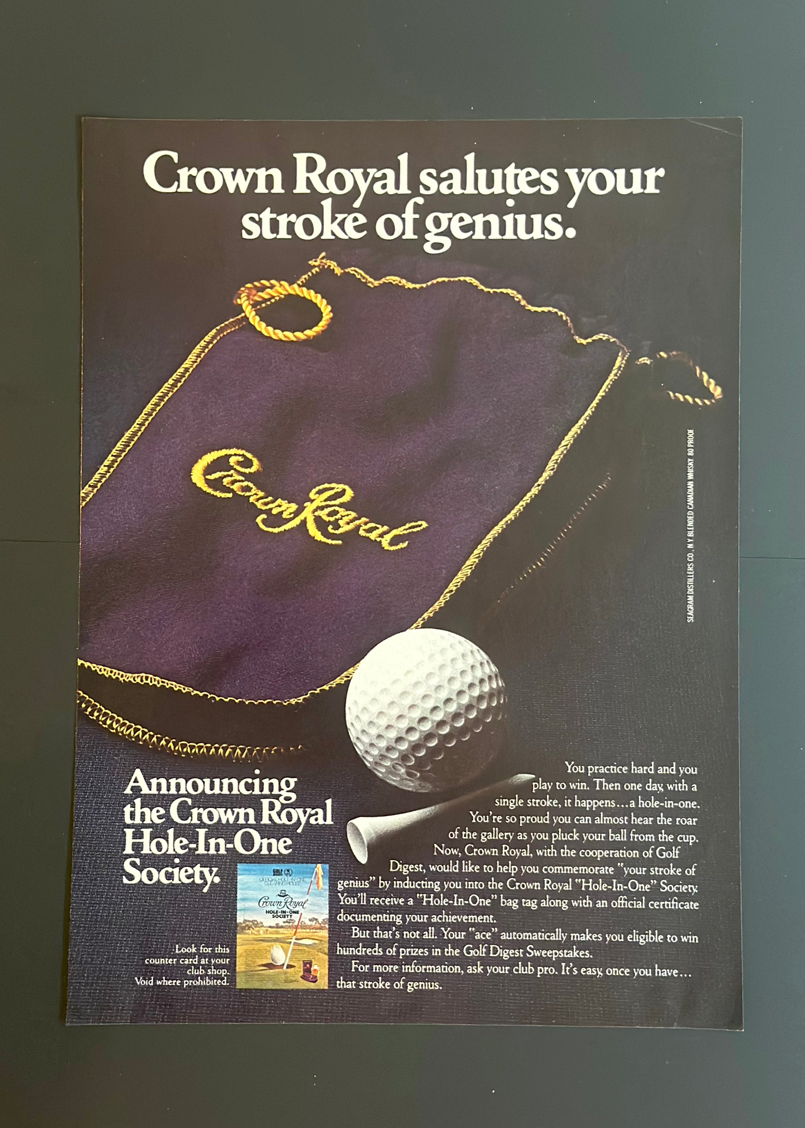 Crown Royal "Hole-In-One Society" - Vintage Tribute to Precision