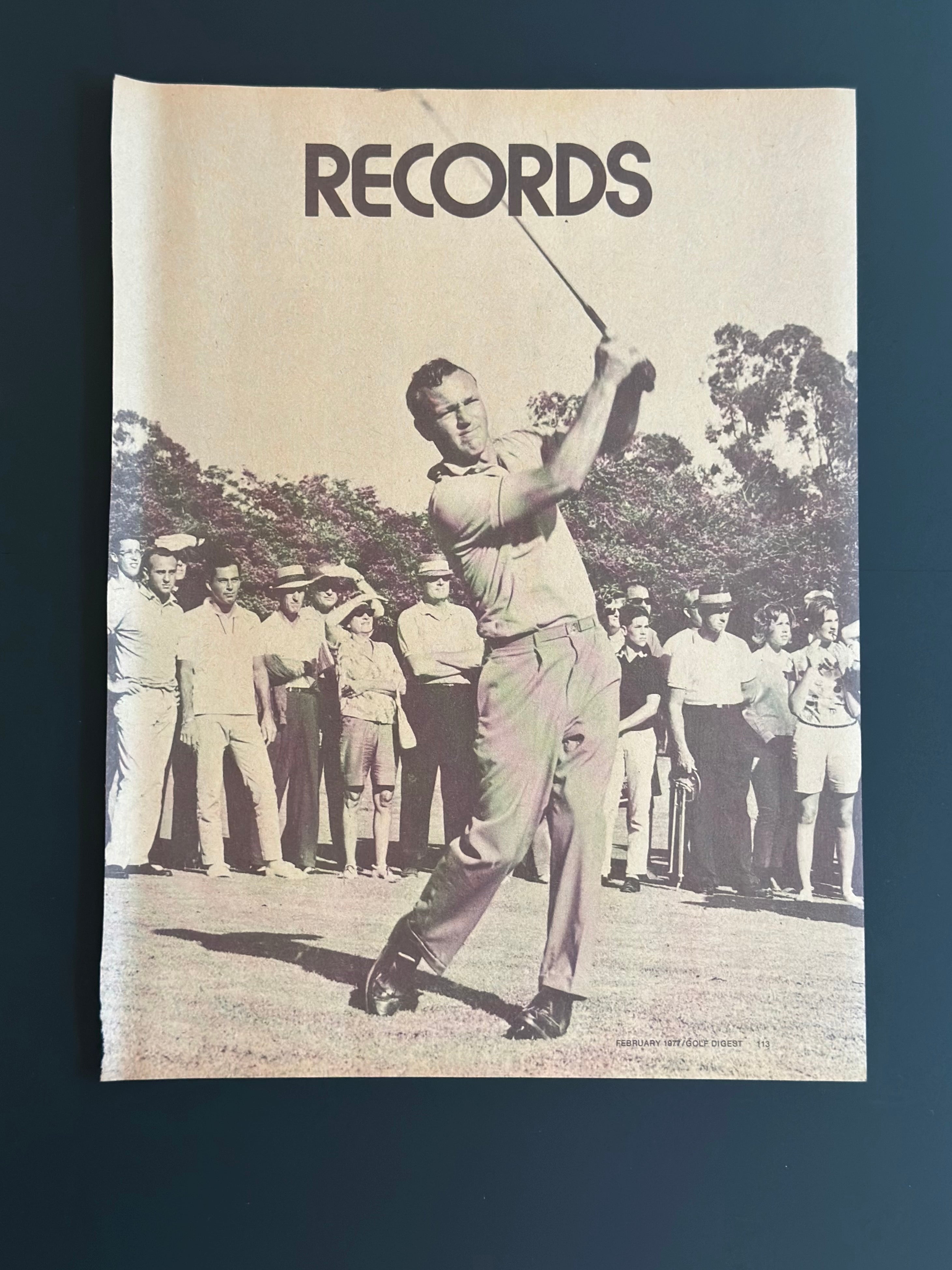 Vintage Golf “Records” Photo – Ben Hogan Tribute (1950s Style)
