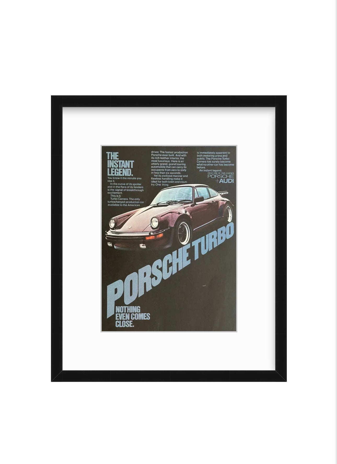 Porsche Turbo – “The Instant Legend” Ad (1970s)