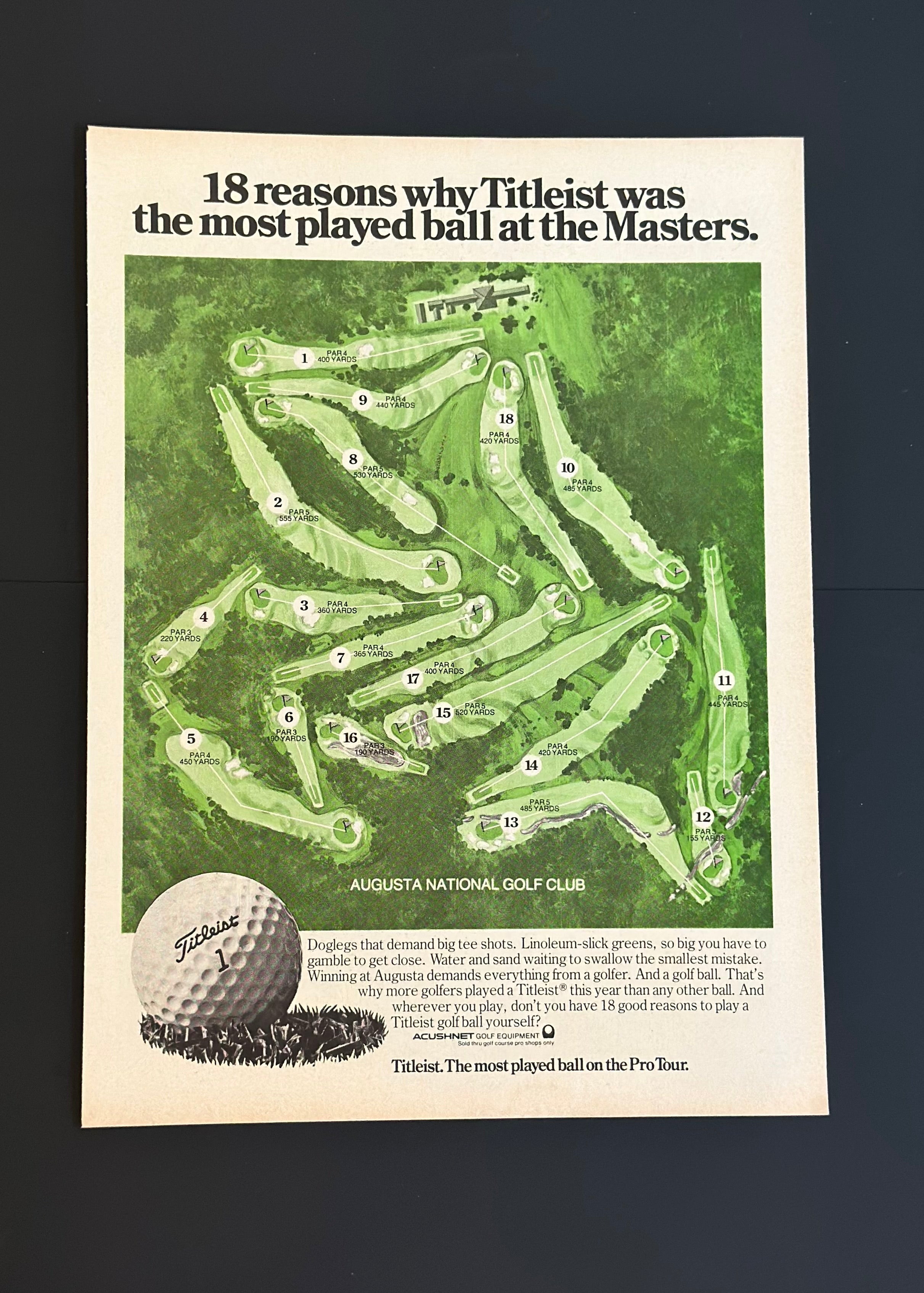Titleist – “18 Reasons” Masters Ad (SOLD)