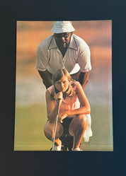 Vintage Golf Print – Judy Rankin Lining Up a Putt (1970s)
