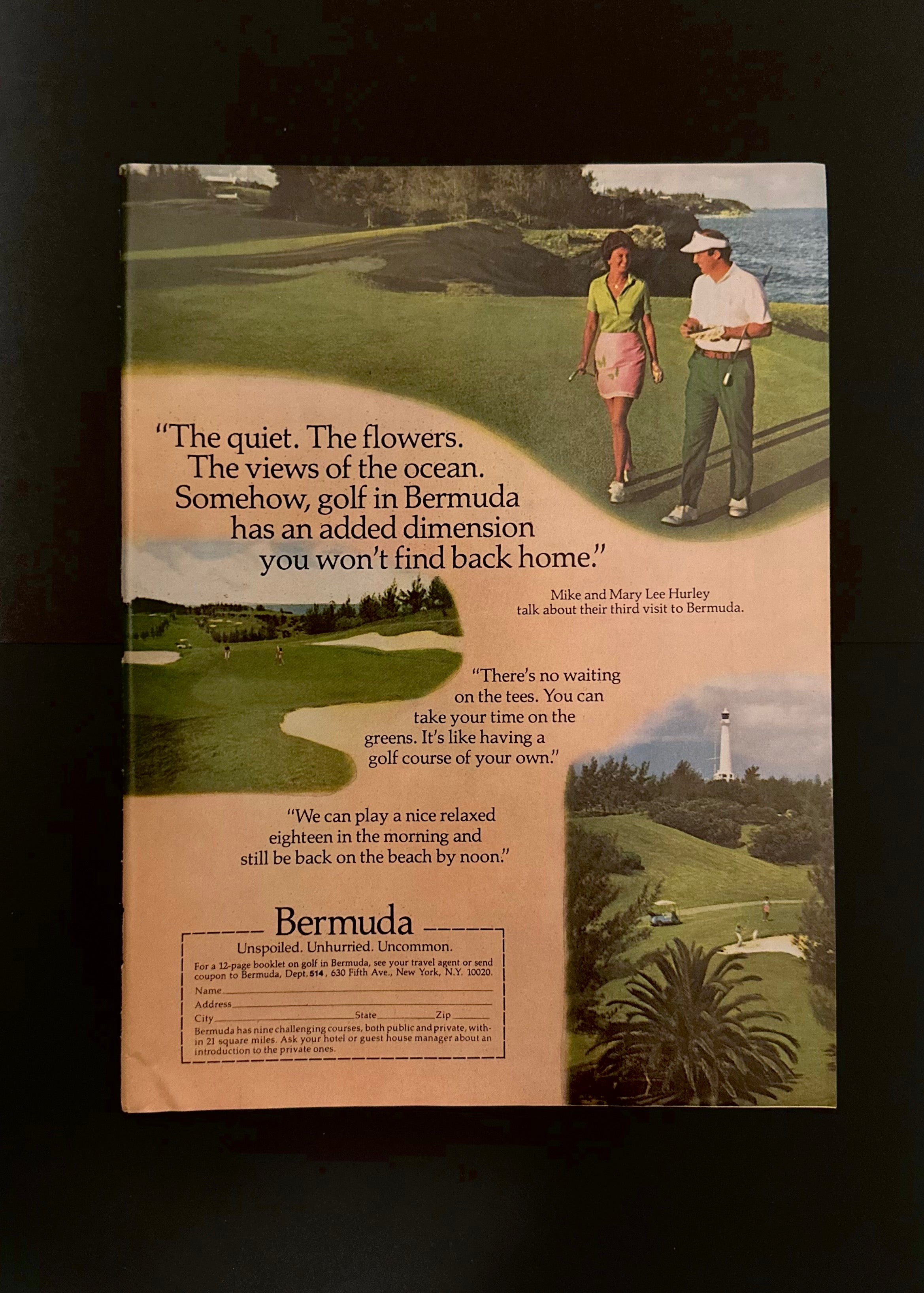 Vintage Bermuda Golf Travel Ad – 1970s